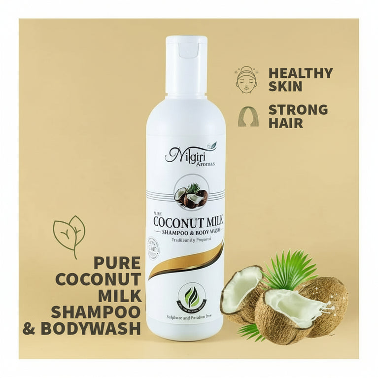 Nilgiri Aromas Pure Coconut Milk Shampoo and Body Wash 200ml